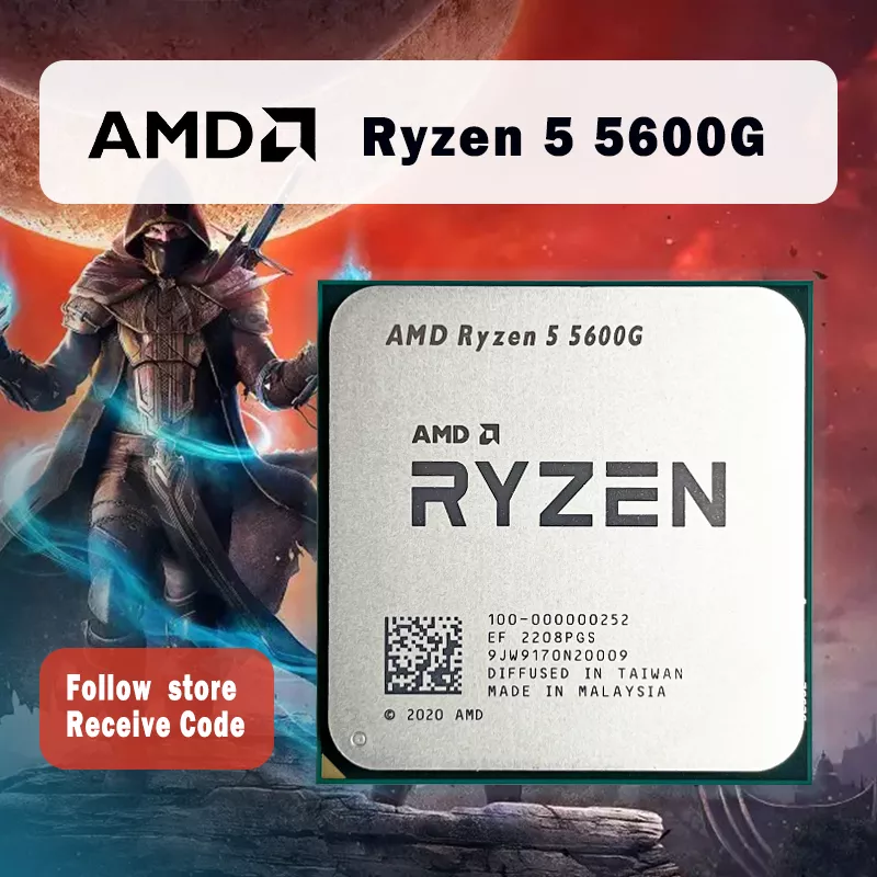 AMD Ryzen 5 5600G R5 5600G 3.9GHz 6 코어 12 스레드 65W CPU 프로세서 L3 = 16M 100-000000252 소켓 AM4