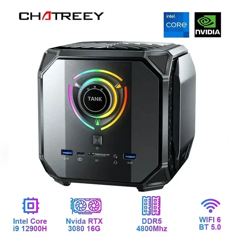 Chatreey 탱크 미니 PC 인텔 코어 i9 12900H i7 12700H