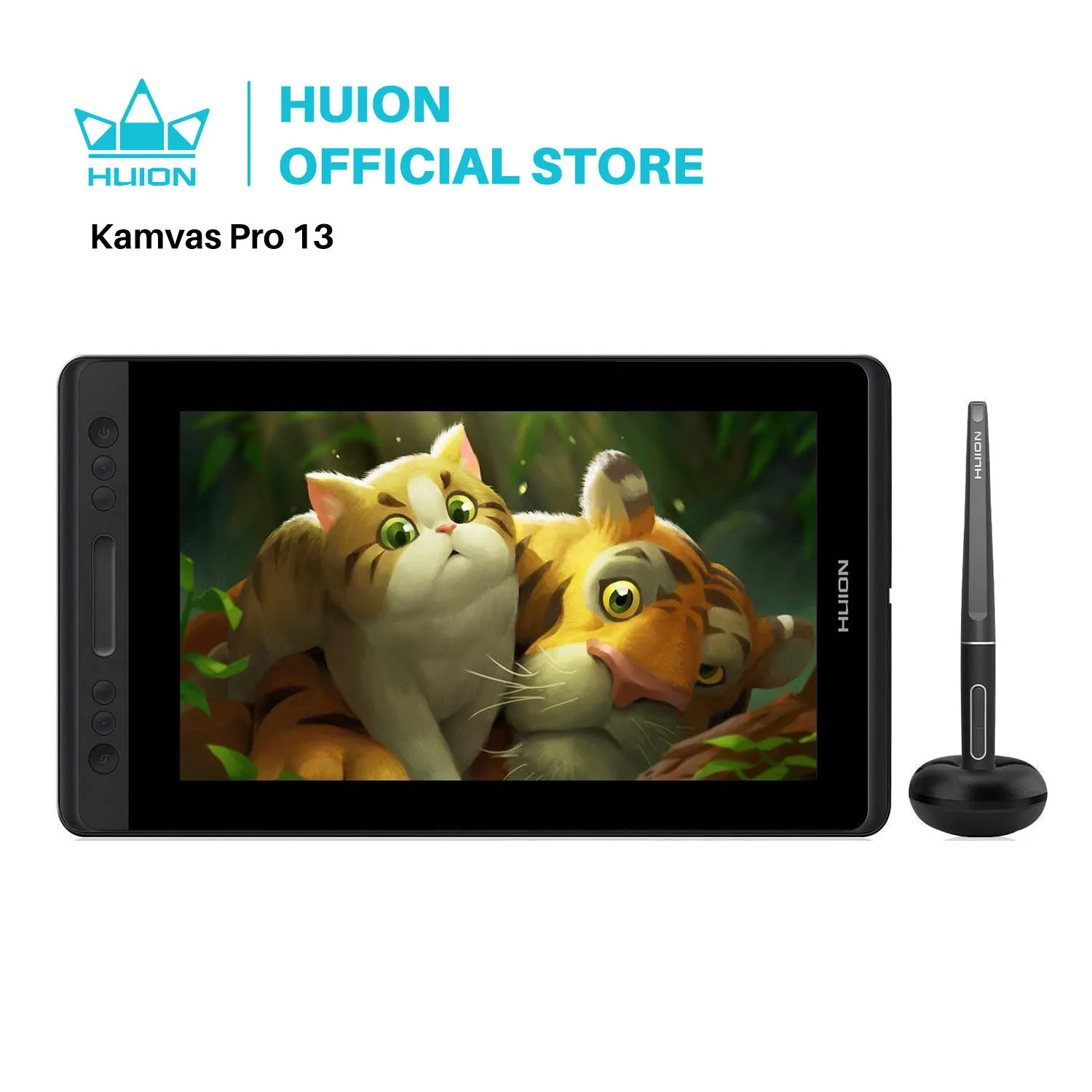 HUION KAMVAS Pro 13 GT-133 펜 디스플레이 디지털 그래픽 태블릿 모니터 배터리 없음 8192 레벨 펜 드로잉 모니터 틸트 기능