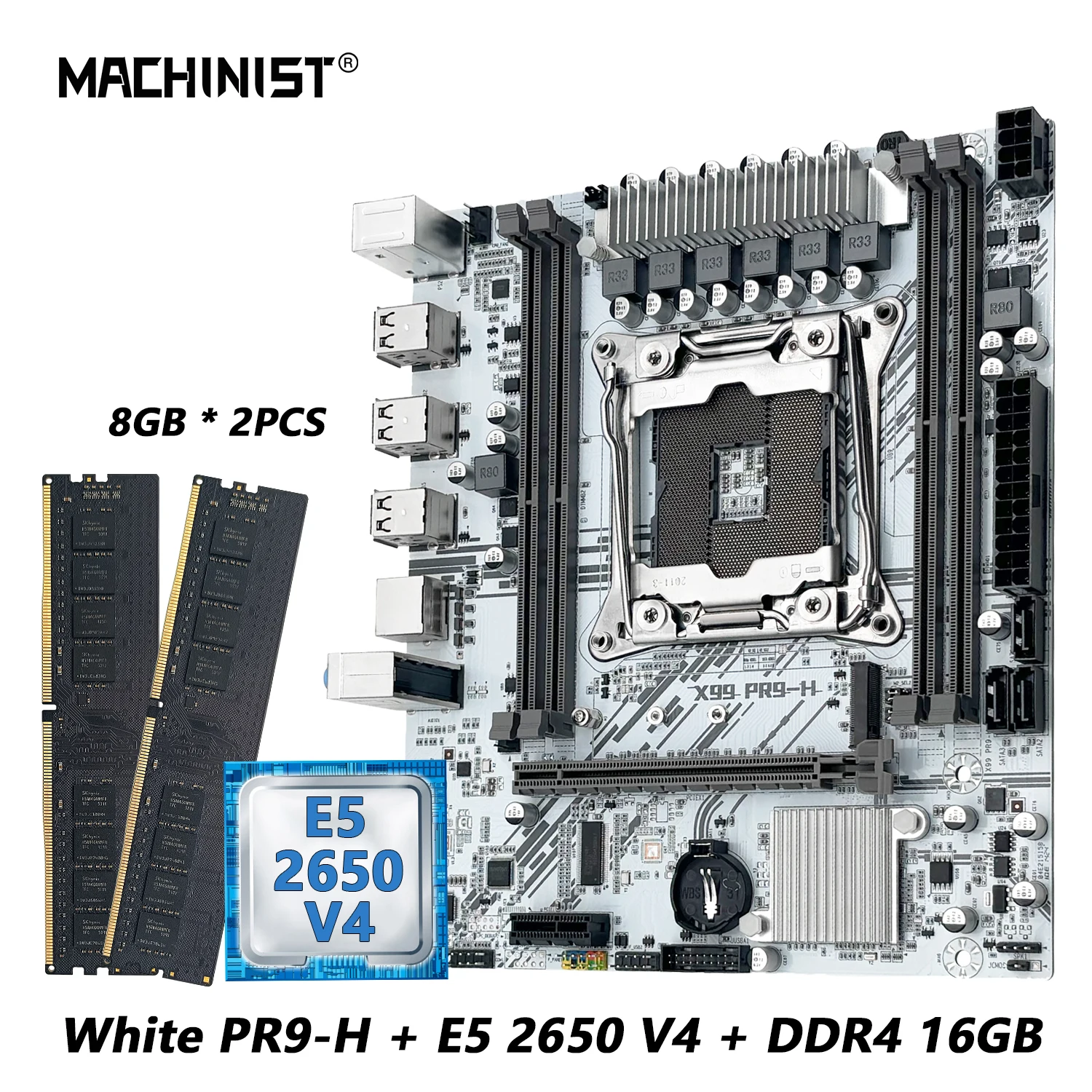 MACHINIST X99 마더보드 키트 인텔 제온 E5 2650 V4 LGA 2011-3 CPU 세트