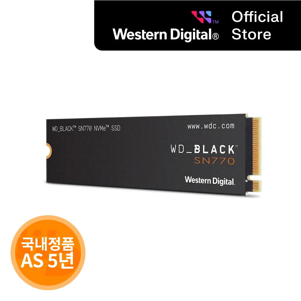 [WD한국총판] WD BLACK SN770 NVMe 2TB SSD 국내정품 AS 5년 (국내 당일 발송)